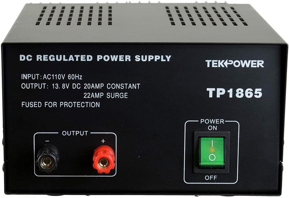 TekPower TP1865 22 Amp DC 13.8V Regulated Power Supply with Fuse Protection