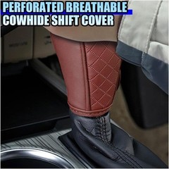 Breathable Anti-Slip Leather Car Shift Knob Cover, Universal G Color: Burgundy