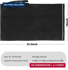 ASKIZ Heavy Duty Sand Bags with UV Protection – 16″ x 25.5″ Ultra Tough Polyprop