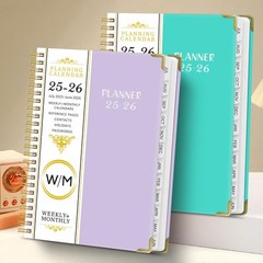 Jul 2025 -Jun 2026 Daily Planner, Spiral Notebook, Appointment Book, Calendar…