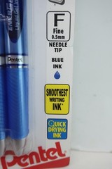 Pentel EnerGel RTX 4 PACK Liquid Gel Pens 0.5mm Fine – Needle Tip – Blue Ink 4pk