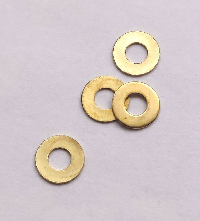 100pk M2 Brass Washers – Bicycle Spoke Head Washer / Shims – 0.3 or 0.5mm Thick