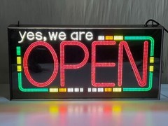 Fiber Does, Inc. Model OS3 – Yes, We Are Open – Fluorescent Lighted Retail Sign