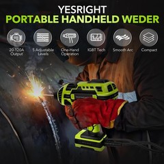 Handheld ARC Welder Kit 110V with Auto-Darkening Goggles & 30 Rods, Green