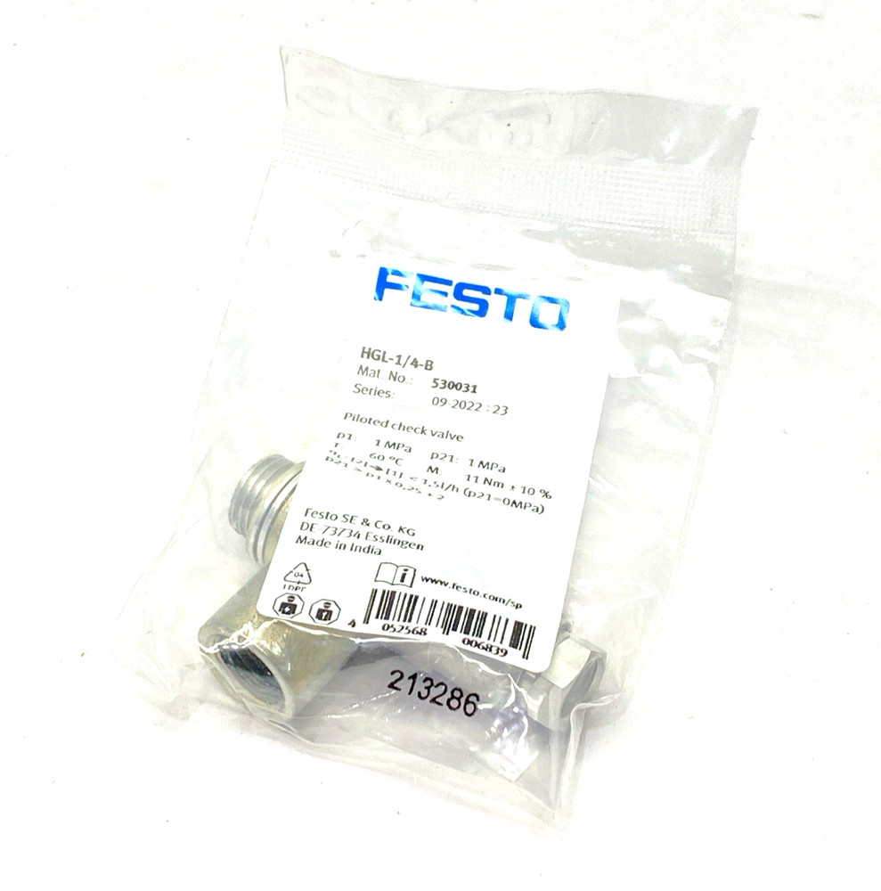 Festo HGL-1/4-B Piloted Non-Return Check Valve 530031