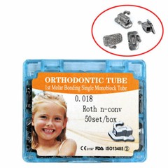 6 Size Dental Orthodontic Buccal Tubes Monoblock 1st 2nd Molar MBT ROTH 018/022