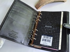 Filofax Holborn Personal Bible Size Black Full Grain Buffalo Leather Used