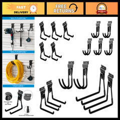 16 Pack Heavy Duty Slatwall Hooks – Garage Storage Accessories, Wall Hangers