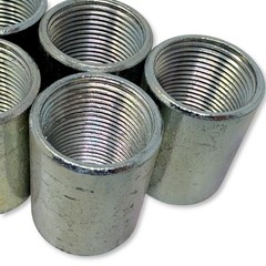 LOT of 5 EC USA 1″ Rigid Conduit Couplings, Galvanized Steel, UL/CSA Listed