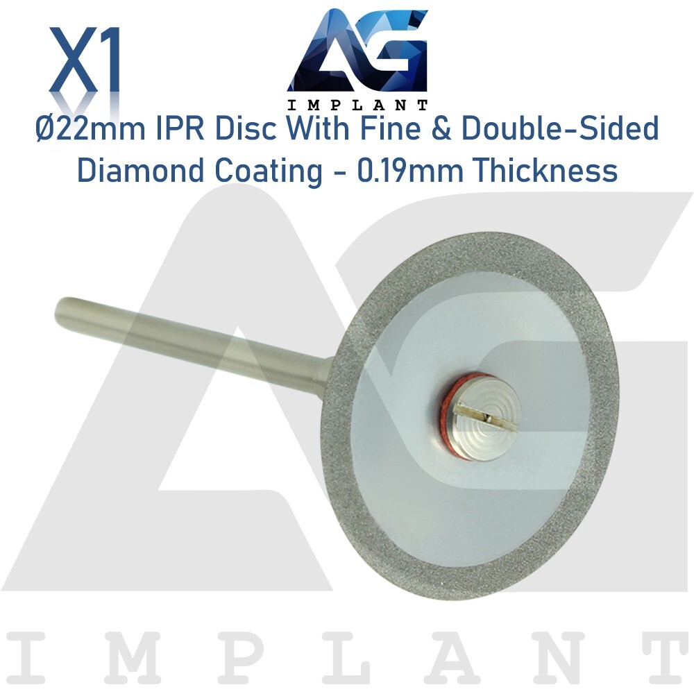 Ø22mm IPR Disc Fine Double Sided Diamond Coating 0.19 Ortho Mandrel