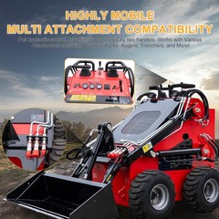 870kg Mini Skid Steer Loader MS380 23HP Dual Pump Wheeled Skid Steer Free Ship