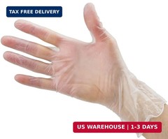 CARE PLUS Latex-Free Vinyl Gloves Clear Small Size 100 Count | Heavy Duty, Non-S