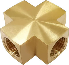 Midanya 1/4 x 1/4 x 1/4 x 1/4 Inch NPT Female Thread Adapter Cross Pipe Fitting