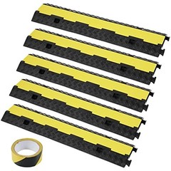 VEVOR 5-Piece Rubber Cable Protector Ramp 2-Channel Heavy Duty Driveway Cover