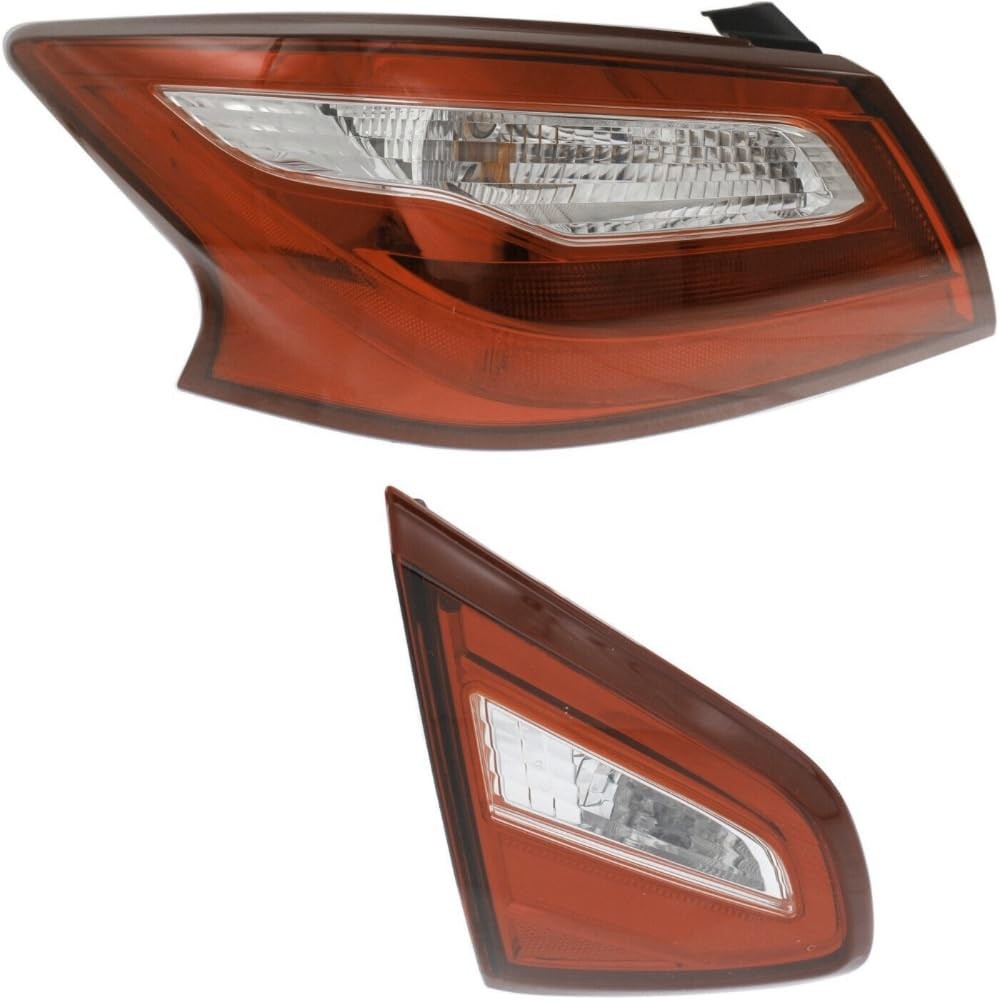 Nissan Altima 2016-2017 Left Tail Light Clear Red Lens Chrome Housing 16940371