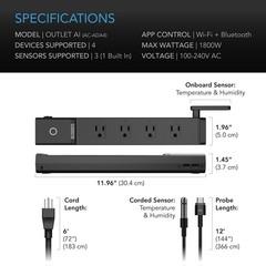 Outlet AI Environment Controller, AI Targeting Individual Control 4-Plug, 1800W