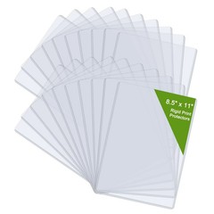 20 Pack 8.5 x 11 Hard Plastic Sheet Protectors, Rigid, Menu, Certificate