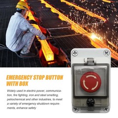 IP67 660V 10A Emergency Stop Button with Box, Emergency Shut off Switch E-Stop P