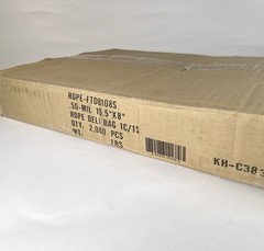 CASE OF 2000 Deli Saddle Pack Bags Extra Large HDPE Imprinted BLUE, 10 1/2” x 8”
