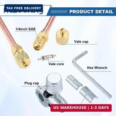 1PC BPV-31 Bullet Piercing Valve with 10 PCS Access Service Valves | 1/4″ SAE x