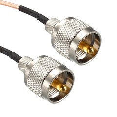 UHF Male PL-259 to UHF Male PL-259 Low Loss Coax Jumper Cable 0.5Feet