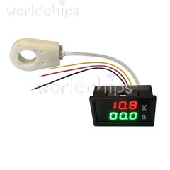 DC0-300V 50/100/200/400A Digital Current Voltage Meter Hall Ammeter Voltmeter