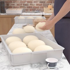 Idotry Pizza Dough Proofing Box Tray Stackable Commercial Bread Trays, 4-Packs