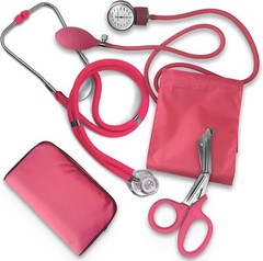 Aneroid Sphygmomanometer Stethoscope Kit Manual Blood Pressure BP Cuff Gauge