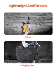 Demolition Jack Hammer Concrete Breaker 1400W Electric Hammer 2 Chisel Bit