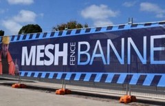 Mesh Banner Material w Liner, 1000×1000, White 63 in x 160 ft Roll