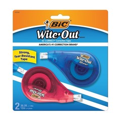 BIC Wite-Out Brand EZ Correct Correction Tape Fix Mistakes Fast, White, 2-Count