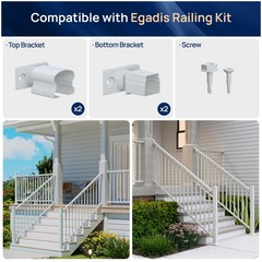 Deck Railing Bracket Connector 4 Pack White Adjustable Outdoor Textured Finish