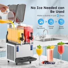 30L 8Gal Slushy Machine 110V Frozen Drink Maker Smoothie Machine Multi-Mode