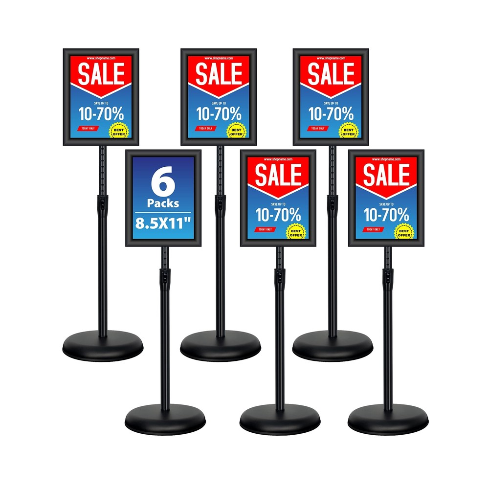 VAIIGO 6Packs 8.5×11 Inch Adjustable Pedestal Poster Sign Stand, Heavy Duty F…