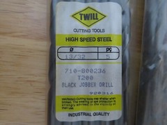 5 pcs DOALL TWILL Jobber Length Metal Twist Drills 13/32″ HSS Black Oxide Brazil