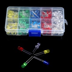 New 200Pcs 3mm 5mm LED Light White Yellow Red Blue Green Assortment Diodes Kit
