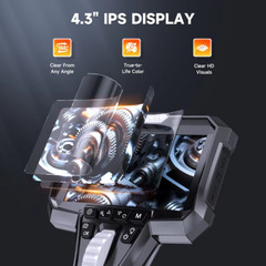 5FT 6.2MM Snake Borescope Articulating Endoscope Camera 6 LED Light Inspection
