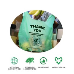 Biodegradable Thank You Carry-Out Bags 11.5×6.5×22 Shopping Bags T-Shirt Bags