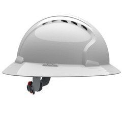 Evolution Deluxe 6161 Vented Full Brim Hard Hat w/ 6 Pt Ratchet Adjustment White
