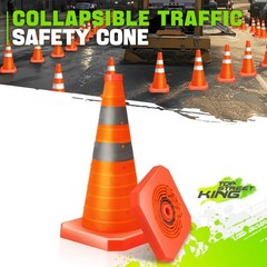2xOrange Oxford fabric Collapsible Traffic Safety Cones 18in Park Lots Roadsides