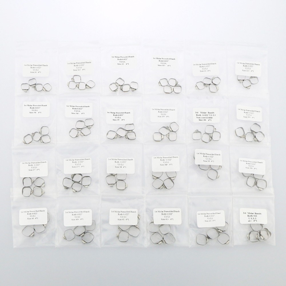 Dental 1st Molar Bands Prewelded Buccal Tubes Roth 0.022″ U1/L1 U2/L1 U3/L1