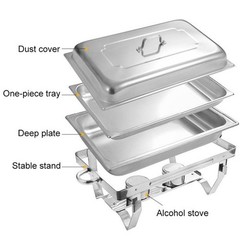 6 Pack Stainless Steel Chafer Chafing Dish Sets Catering Food Warmer 8 QT