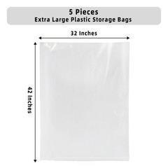 32×42 Inches Large Clear Plastic Storage Bags,Big Gaint Jumbo Huge Plastic St…