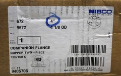 Nibco Copper Two Piece Solder Companion Flange 4″- (9405705) NEW