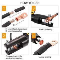Heavy Duty 0 Gauge Copper Lugs 1/0 AWG 5/16 Ring Terminals Battery Cable Ends