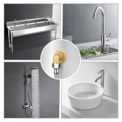 Worldwhere Wall Mount Commercial Faucet Installation 0.5 inches, Brass