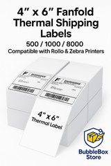 4″x6″ Fanfold Direct Thermal Labels Rollo Zebra Compatible 500 1000 4000 8000