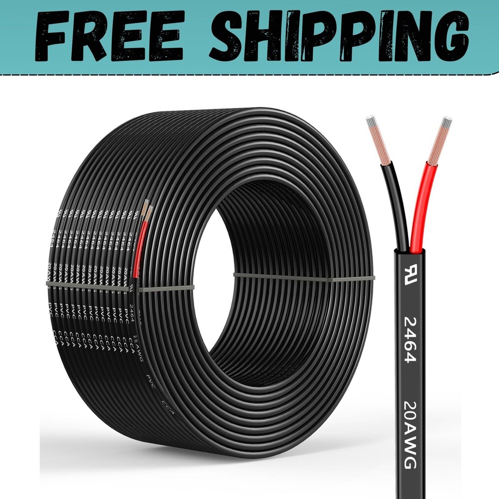 18 Gauge 2 Conductors 30FT Electrical Wire, Flexible Low Voltage PVC Copper