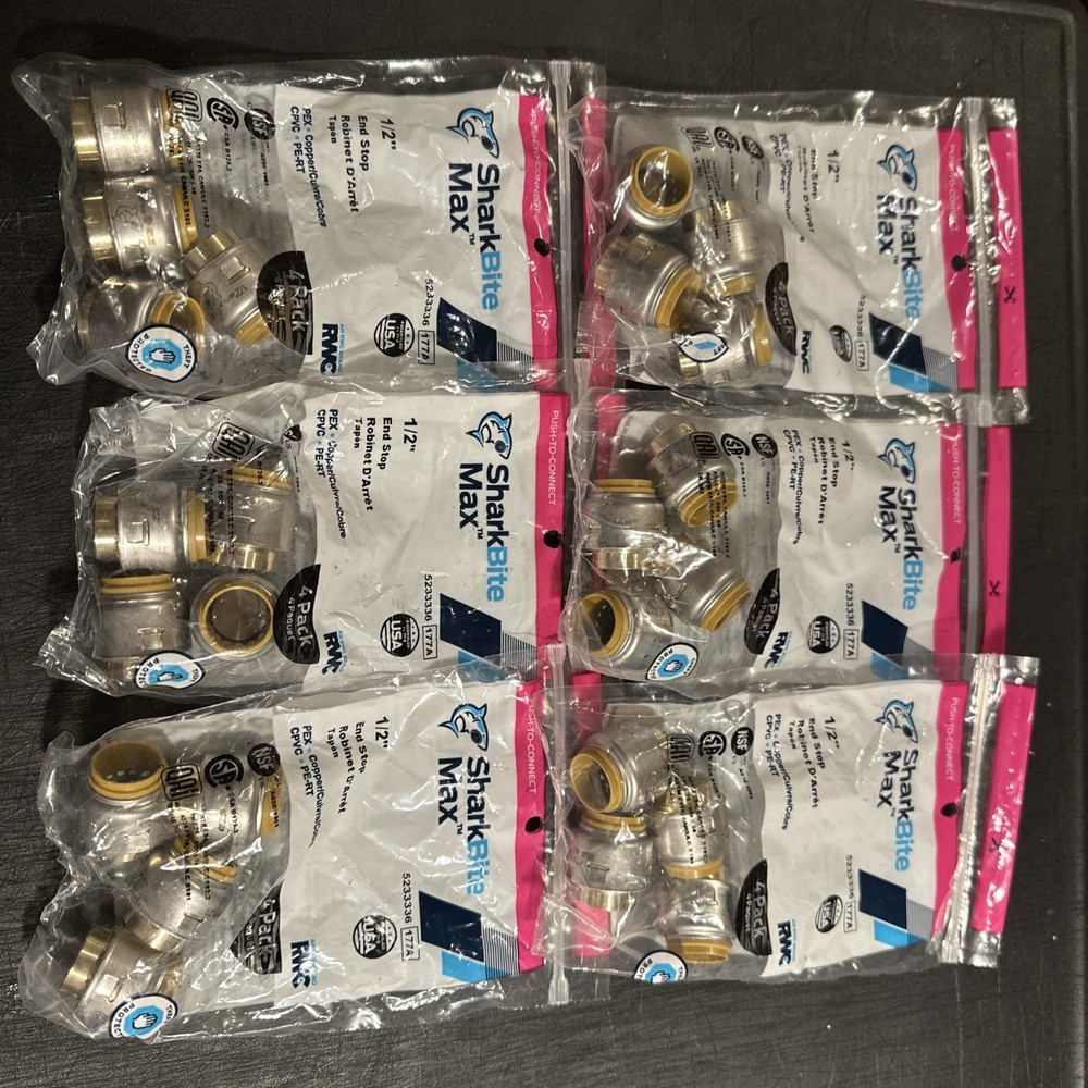 24 Sharkbite Max Push To Connect 1/2” End Stop New Factory Sealed (346)