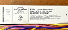 KEYSTONE KTLD-72-UV-1700-VDIM-LA3 LED Driver, 120-277v, 90w max, Dimmable, NEW